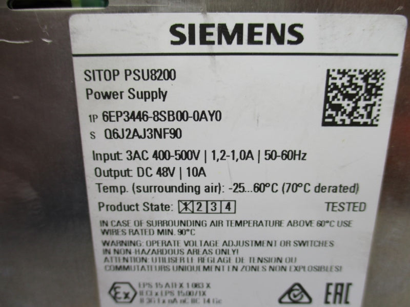 SIEMENS 6EP3446-8SB00-0AY0 48VDC 10A NUPI