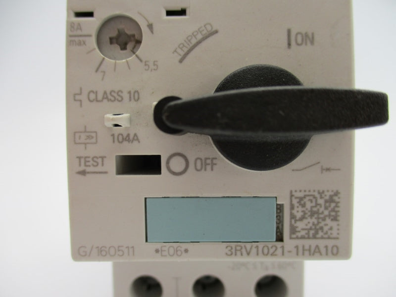 SIEMENS 3RV1021-1HA10 240V 5.5-8A NUPI