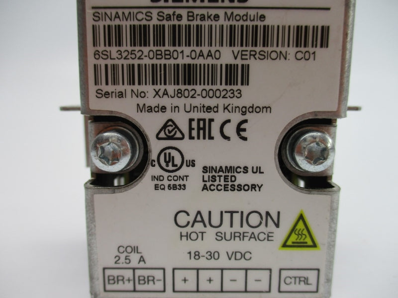SIEMENS 6SL3252-0BB01-0AA0 18-30VDC 2.5A NUPI