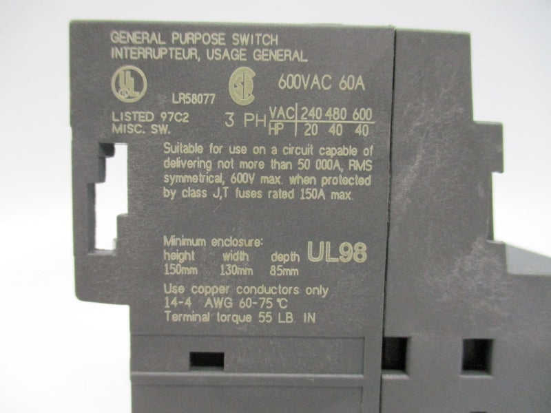 ABB OT60E3 600VAC 60A NSNP