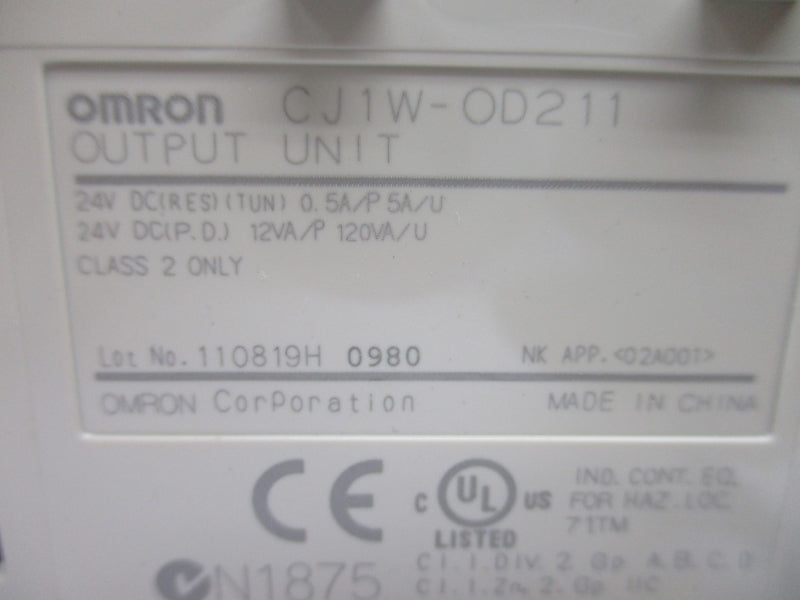 OMRON CJ1W-OD211 24VDC 0.5A (NO DOOR) NSNP