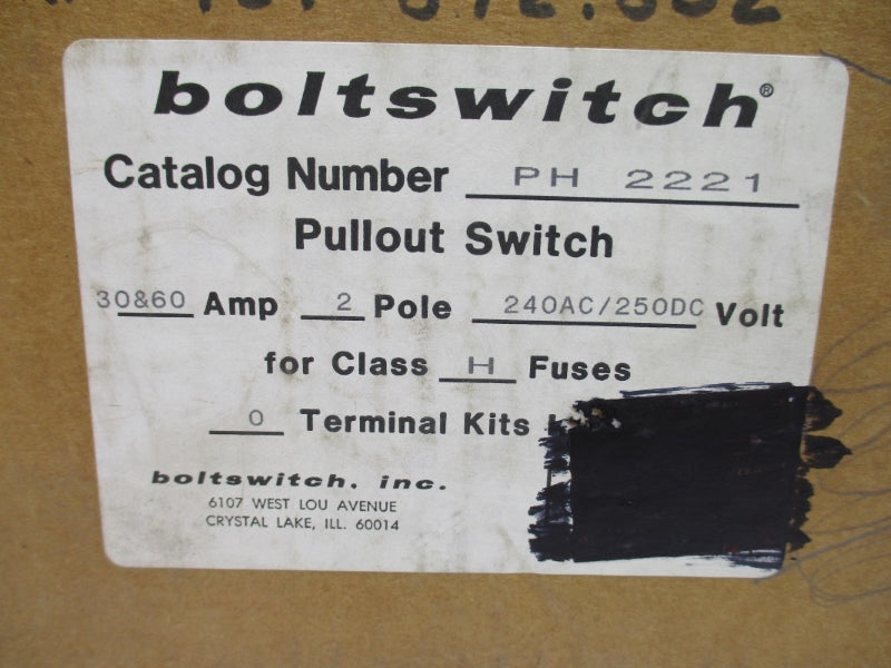 BOLTSWITCH PH2221 240VAC 30/60A NSMP