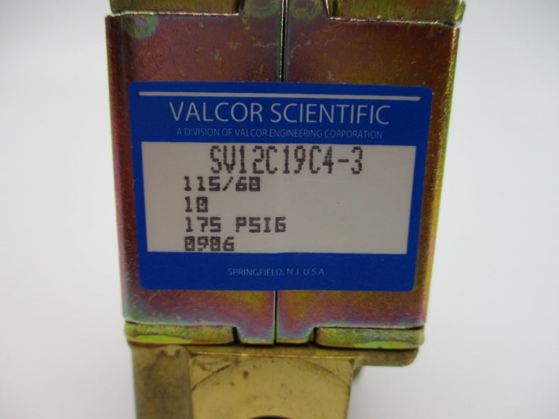 VALCOR SCIENTIFIC SV12C19C4-3 115V 175PSI NSMP