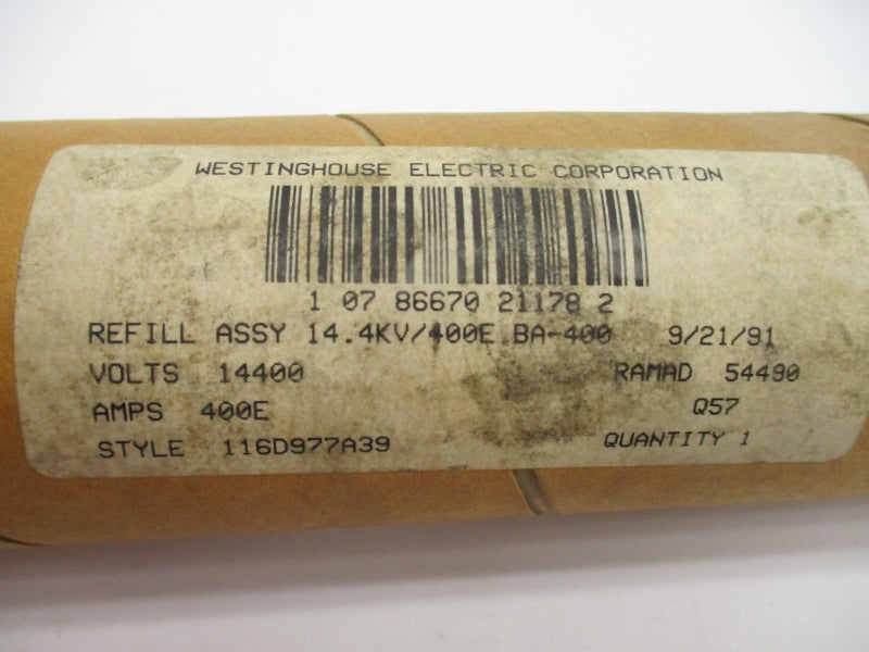 WESTINGHOUSE BA400 116D977A39 14400V 400EA NSFS