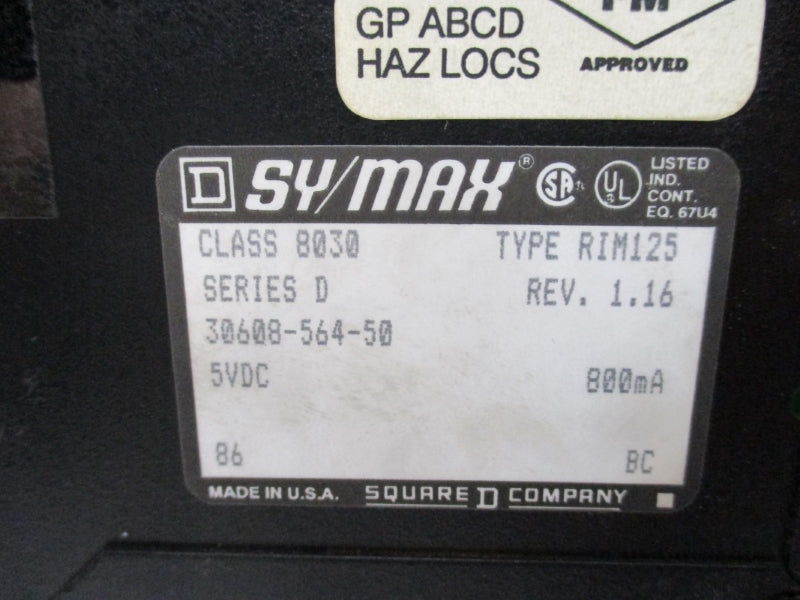 SQUARE D 8030RIM125 30608-564-50 SER. D 5VDC UNMP