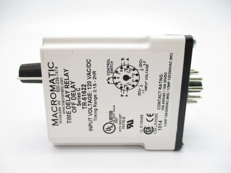 MACROMATIC TR-61622 SER. C 120VAC/DC 10A 0.1S-2H NSMP
