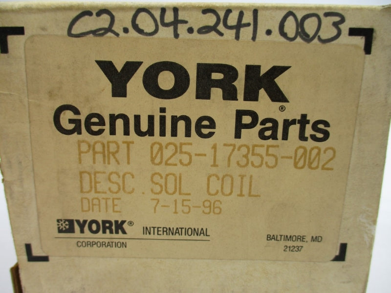 YORK 025-17355-002 SER. GQ 120V NSMP