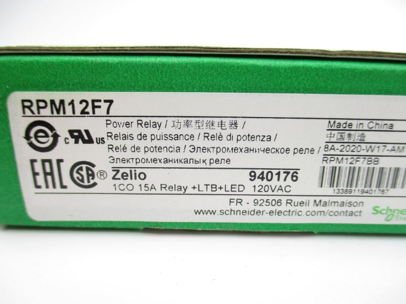 SCHNEIDER ELECTRIC RPM12F7 120VAC 15A (PKG OF 10) NSMP