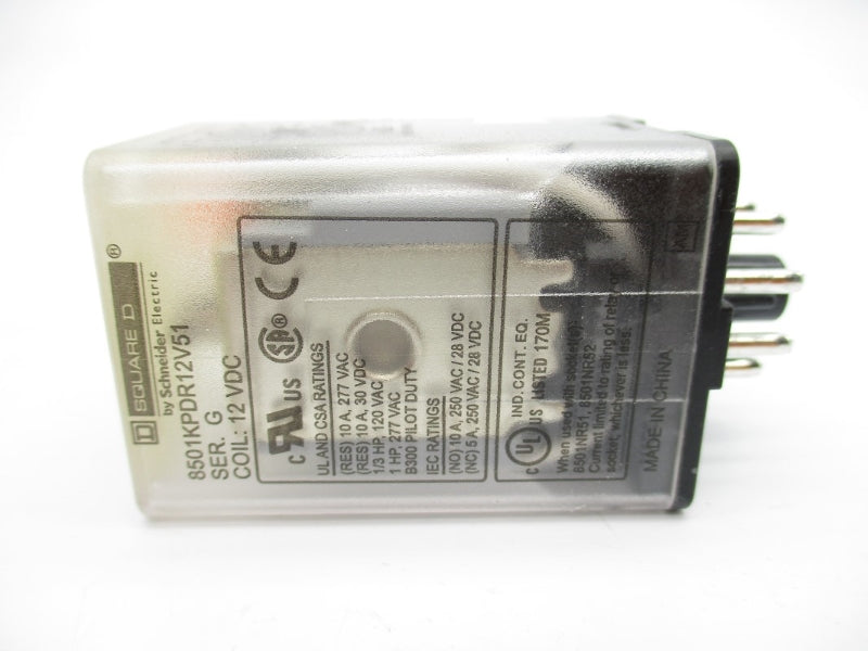 SQUARE D 8501KPDR12V51 SER. G 12VDC 10A NSMP