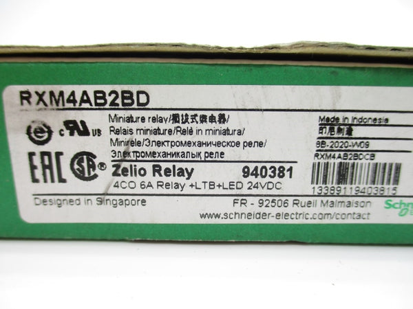 SCHNEIDER ELECTRIC RXM4AB2BD 24VDC 6A (PKG OF 10) NSMP