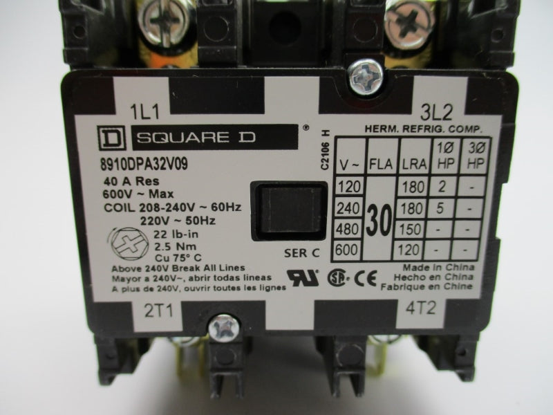 SQUARE D 8910DPA32V09 SER. C 208-240V 40A NSMP