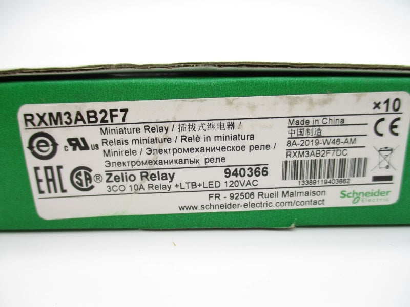 SCHNEIDER ELECTRIC RXM3AB2F7 120VAC 10A (PKG OF 10) NSMP