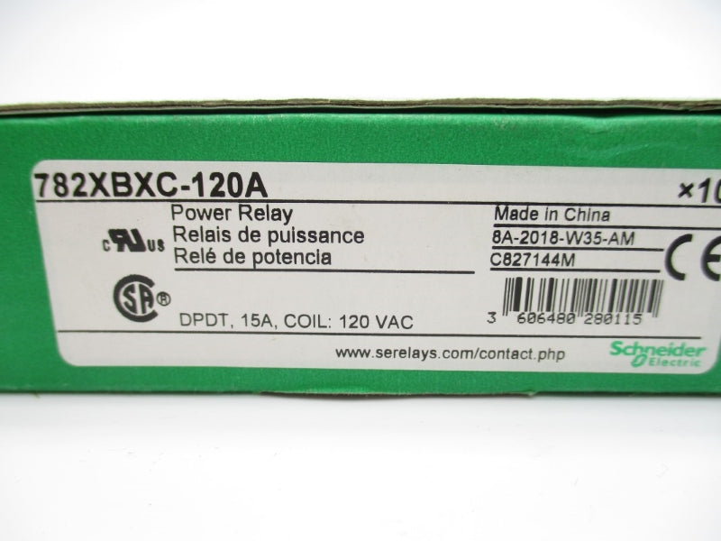 SCHNEIDER ELECTRIC 782XBXC-120A 120VAC 15A (PKG OF 10) NSMP