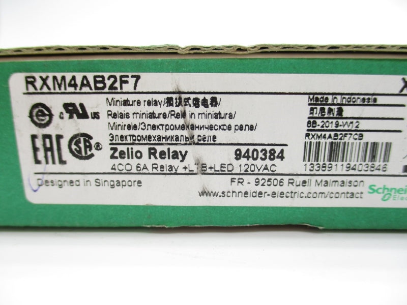 SCHNEIDER ELECTRIC RXM4AB2F7 120VAC 6A (PKG OF 10) NSMP