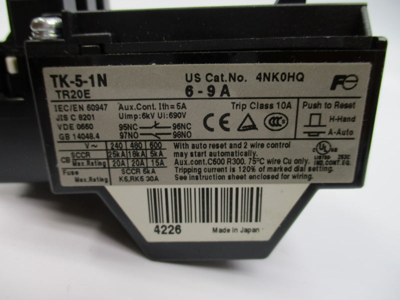 FUJI ELECTRIC TK-5-1N 600V 6-9A NSNP