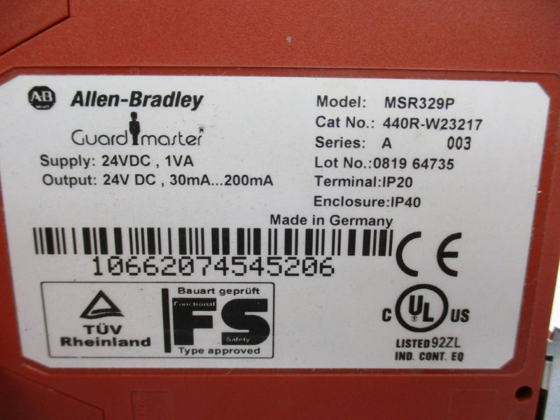 ALLEN BRADLEY 440R-W23217 SER. A 24VDC NSNP