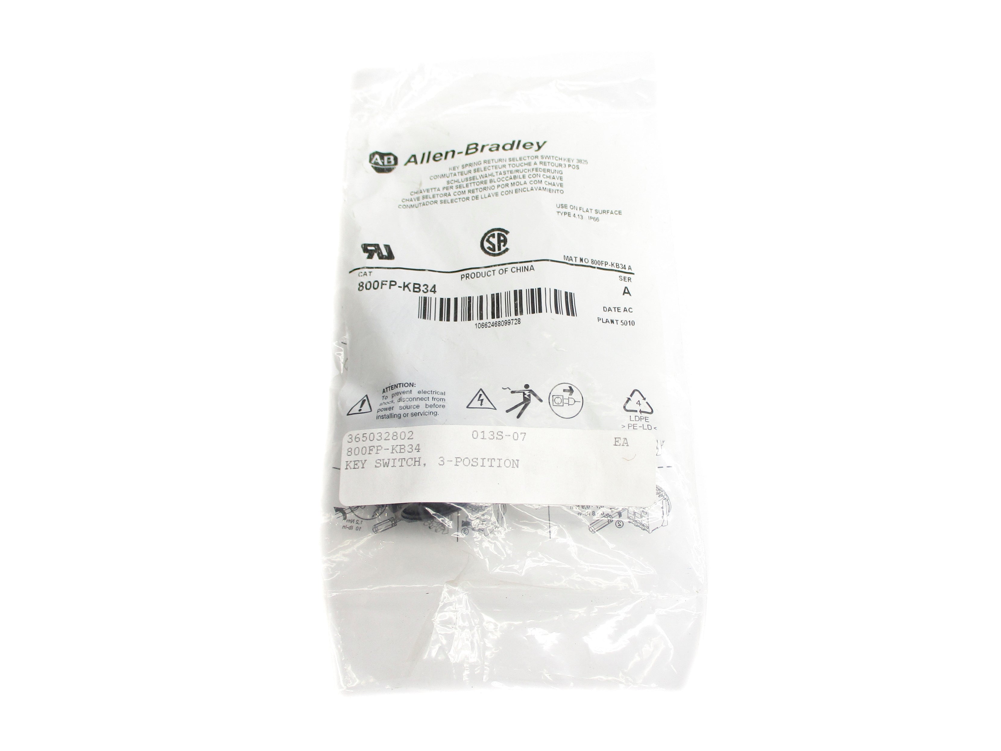 ALLEN BRADLEY 800FP-KB34 SER. A NSMP