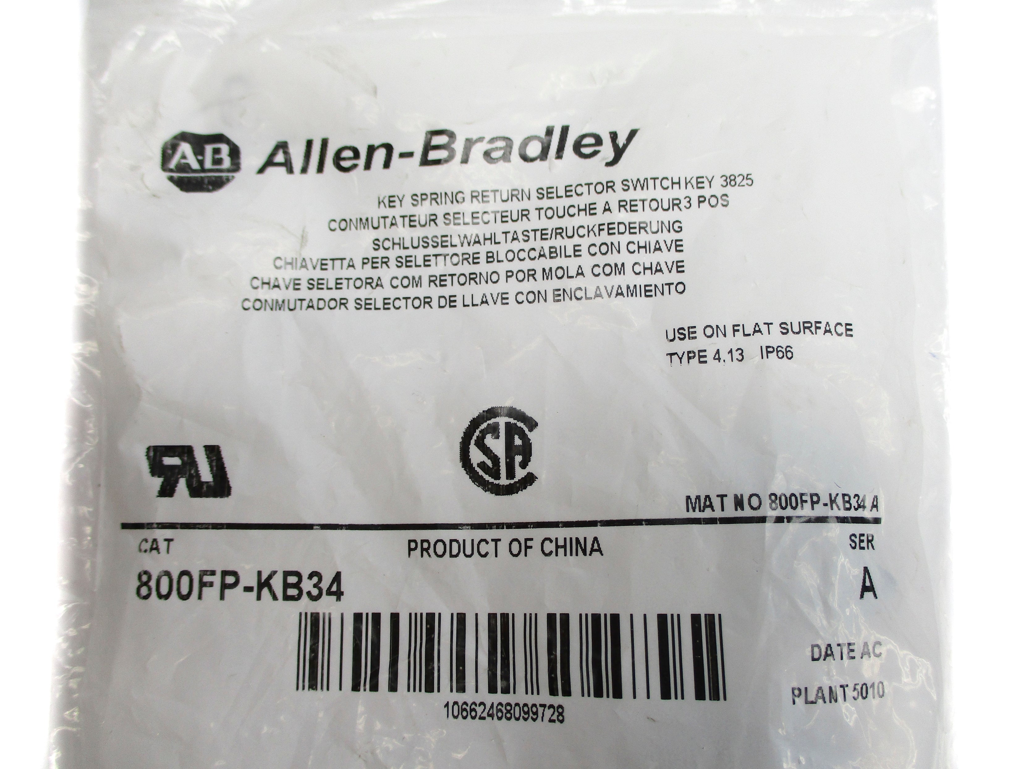 ALLEN BRADLEY 800FP-KB34 SER. A NSMP