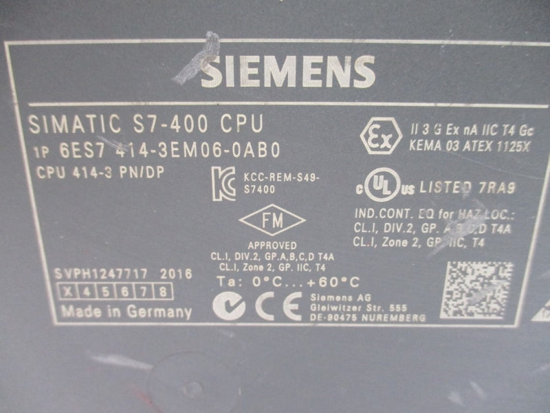 SIEMENS 6ES7414-3EM06-0AB0 5-15VDC NSNP