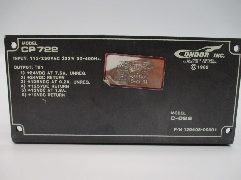 CONDOR CP722 120408-00001 24VDC 7.5A NSNP
