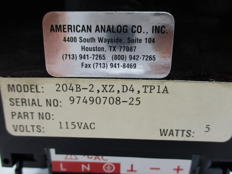 NEWPORT 204B-2,XZ,D4,TP1A 115VAC UNMP