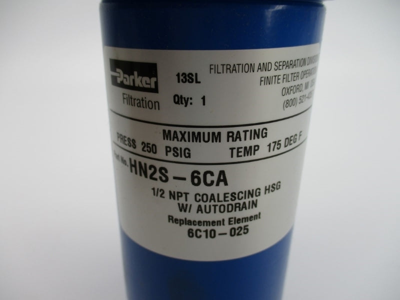 PARKER HN2S-6CA 250PSI 175'F 1/2" NSMP