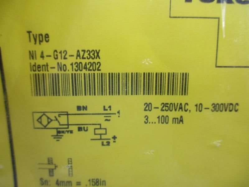 TURCK NI4-G12-AZ33X 1304202 20-250VAC NSMP