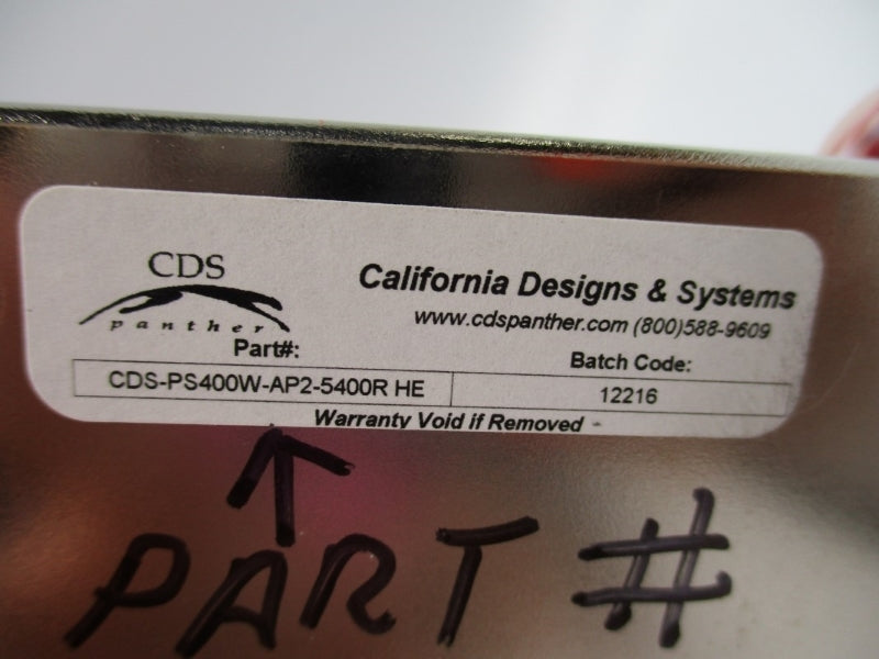 CALIFORNIA DESIGNS & SYSTEMS HG2-6400P CDS-PS400W-AP2-5400RHE 100-240VAC 8-4A NSNP