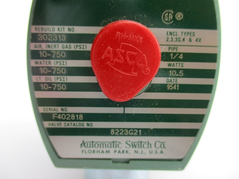 ASCO 8262G21 110/120V 10-750PSI 1/4" NSMP