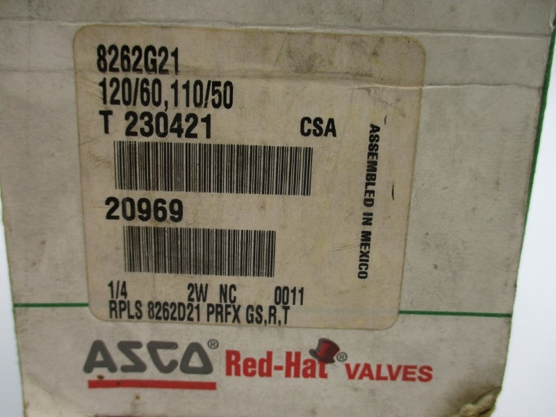 ASCO 8262G21 110/120V 10-750PSI 1/4" NSMP