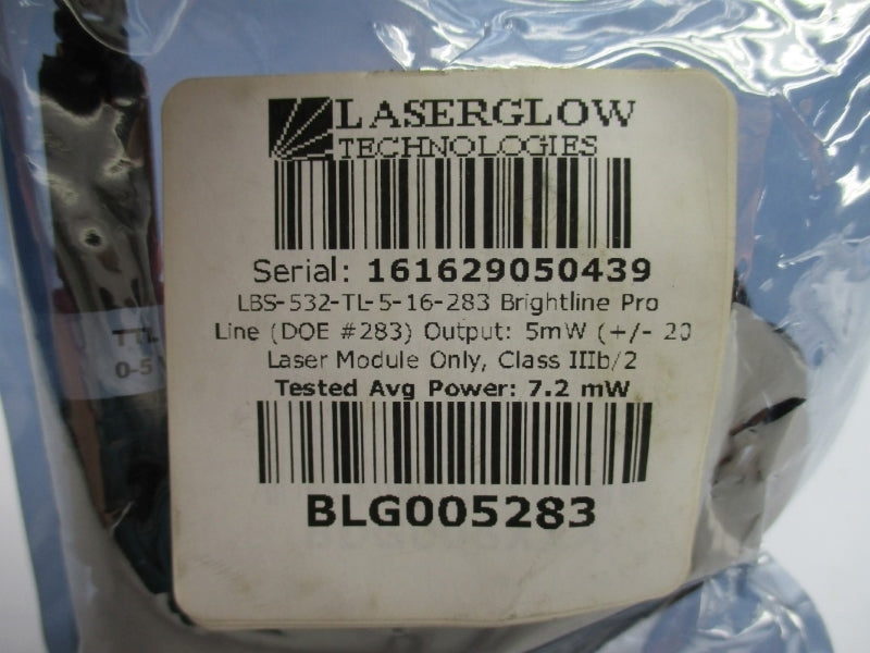 LASERGLOW TECHNOLOGIES BLG005283 LBS-532-TL-5-16-283 NSMP