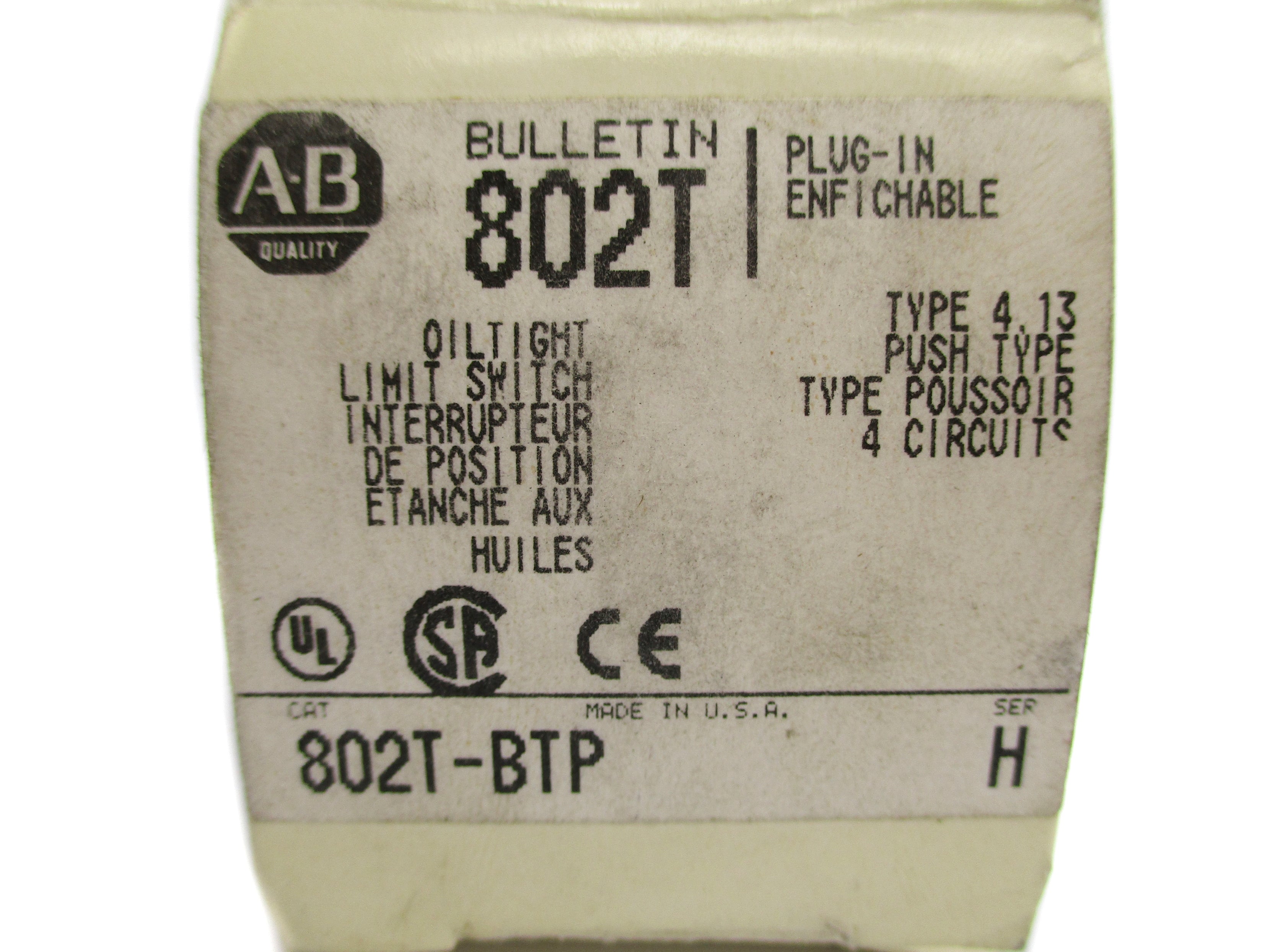 INDUSTRIAL SPARE PART 802T-BTP SER. H (WH) NSMP