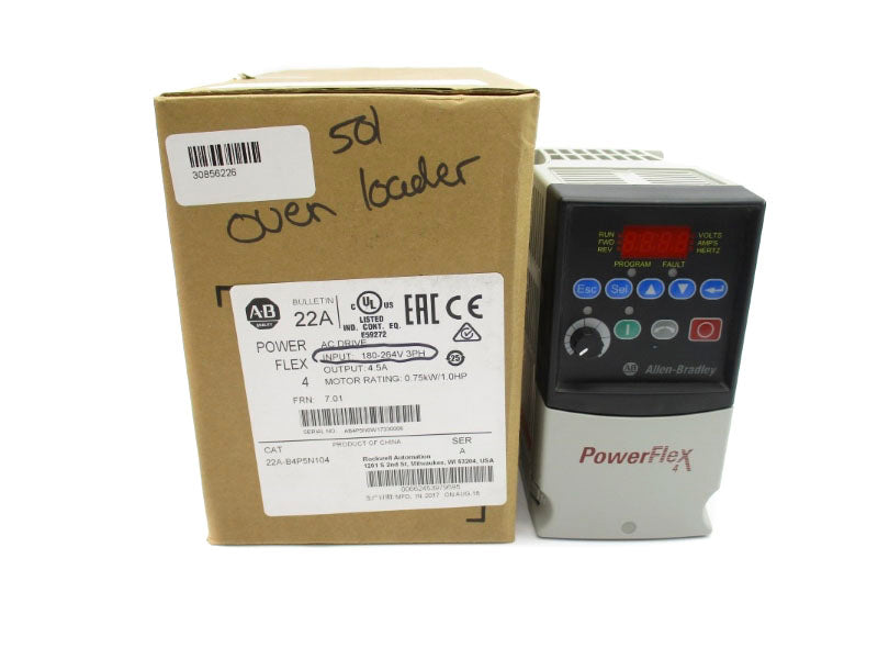 ALLEN BRADLEY 22A-B4P5N104 SER. A F/W 7.01 180-264V 4.5A NSMP