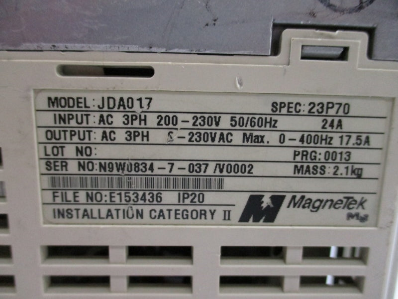 MAGNETEK JDA017 200-230V 24A UNMP