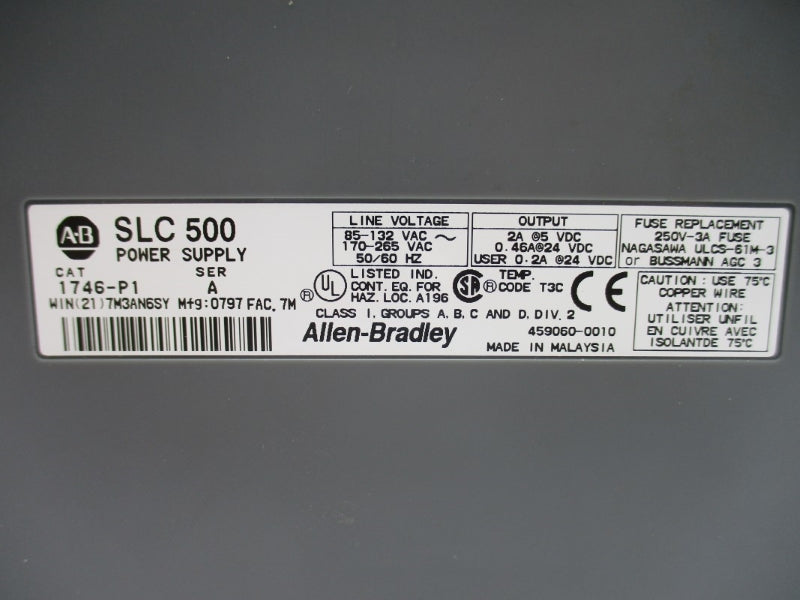 ALLEN BRADLEY 1746-P1 SER. A 85-132VAC 2A NSNP