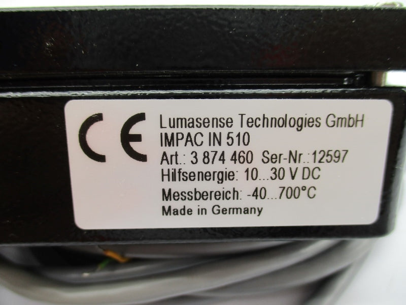 LUMASENSE TECHNOLOGIES IMPAC IN510 3874460 10-30VDC -40-+700'C NSNP
