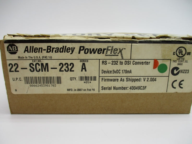 ALLEN BRADLEY 22-SCM-232 SER. A F/W V2.004 NSMP