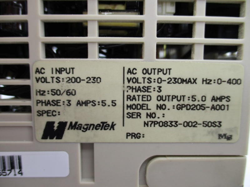 MAGNETEK GPD205-A001 200-230V 5.5A UNMP