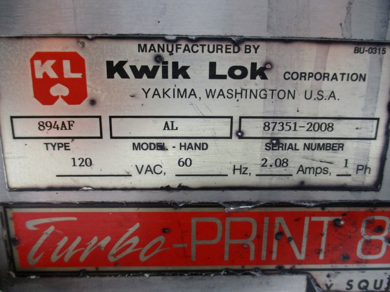 SQUID INK TURBO-PRINT 872 AL 894AF 120VAC 2.08/2.0A UNMP