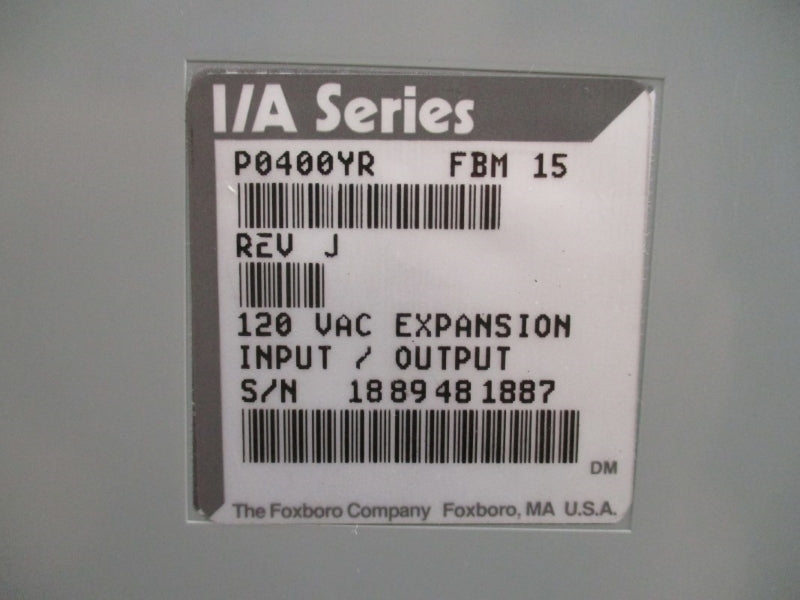 FOXBORO P0400YR FBM15 REV. J 120VAC NSNP