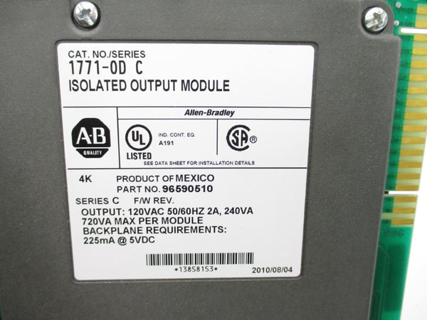 ALLEN BRADLEY 1771-OD SER. C 120VAC 2A NSMP