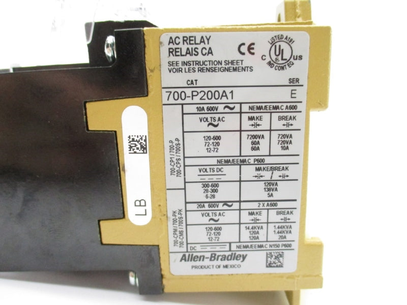 ALLEN BRADLEY 700-P200A1 SER. E 110/120V 60A NSNP