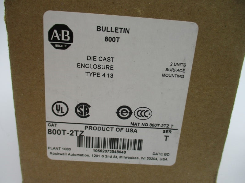 ALLEN BRADLEY 800T-2TZ SER. T (BR/WH) NSMP