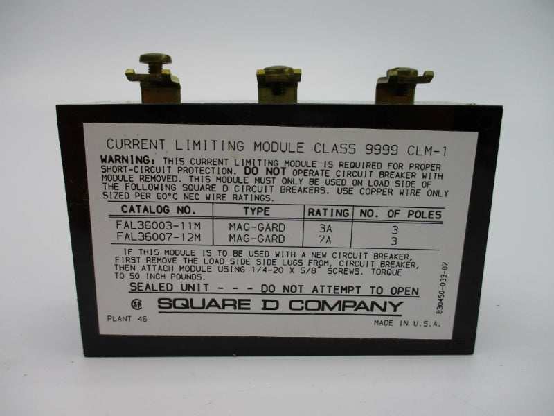 SQUARE D 9999CLM1 SER. A 600VAC 7A NSMP
