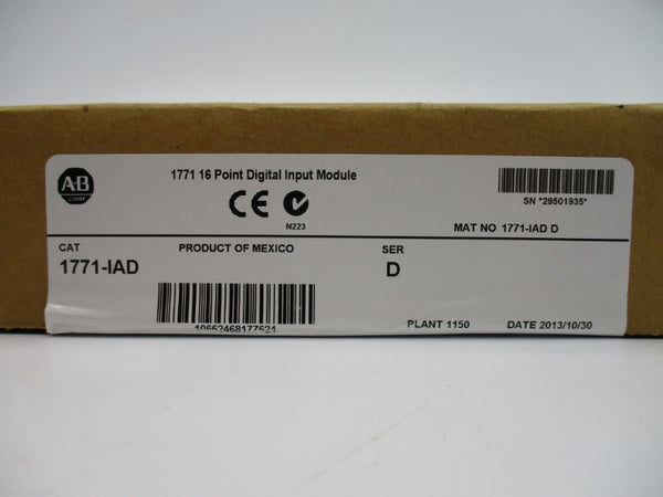 ALLEN BRADLEY 1771-IAD SER. D DATE: 2013 NSFS