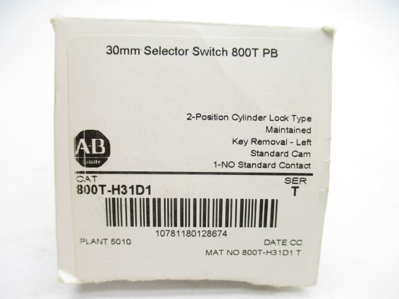 ALLEN BRADLEY 800T-H31D1 SER. T (NO KEY) (WH) NSMP