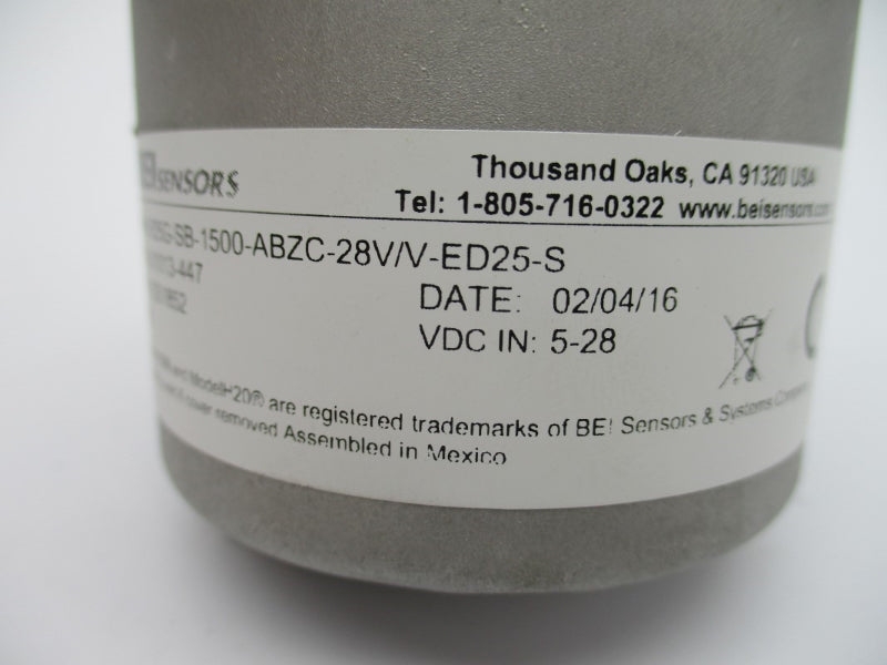 BEI SENSORS H25G-SB-1500-ABZC-28V/V-ED25-S 01013-447 5-28VDC NSNP