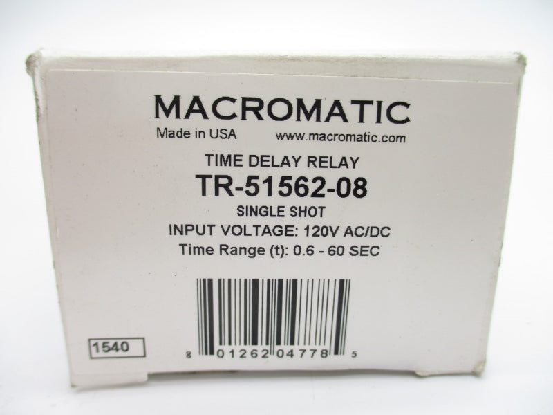 MACROMATIC TR-51562-08 120VAC/DC 10A 0.6-60S NSMP