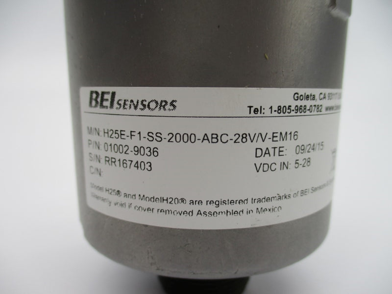 BEI SENSORS H25E-F1-SS-2000-ABC-28V/V-EM16 01002-9036 5-28VDC NSNP