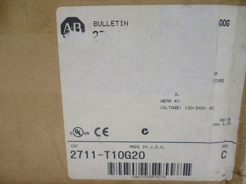 ALLEN BRADLEY 2711-T10G20 SER. C F/W 4.43 100-240VAC 0.4-0.25A NSMP